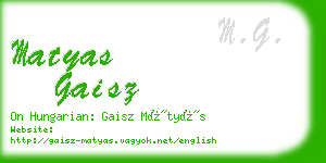 matyas gaisz business card